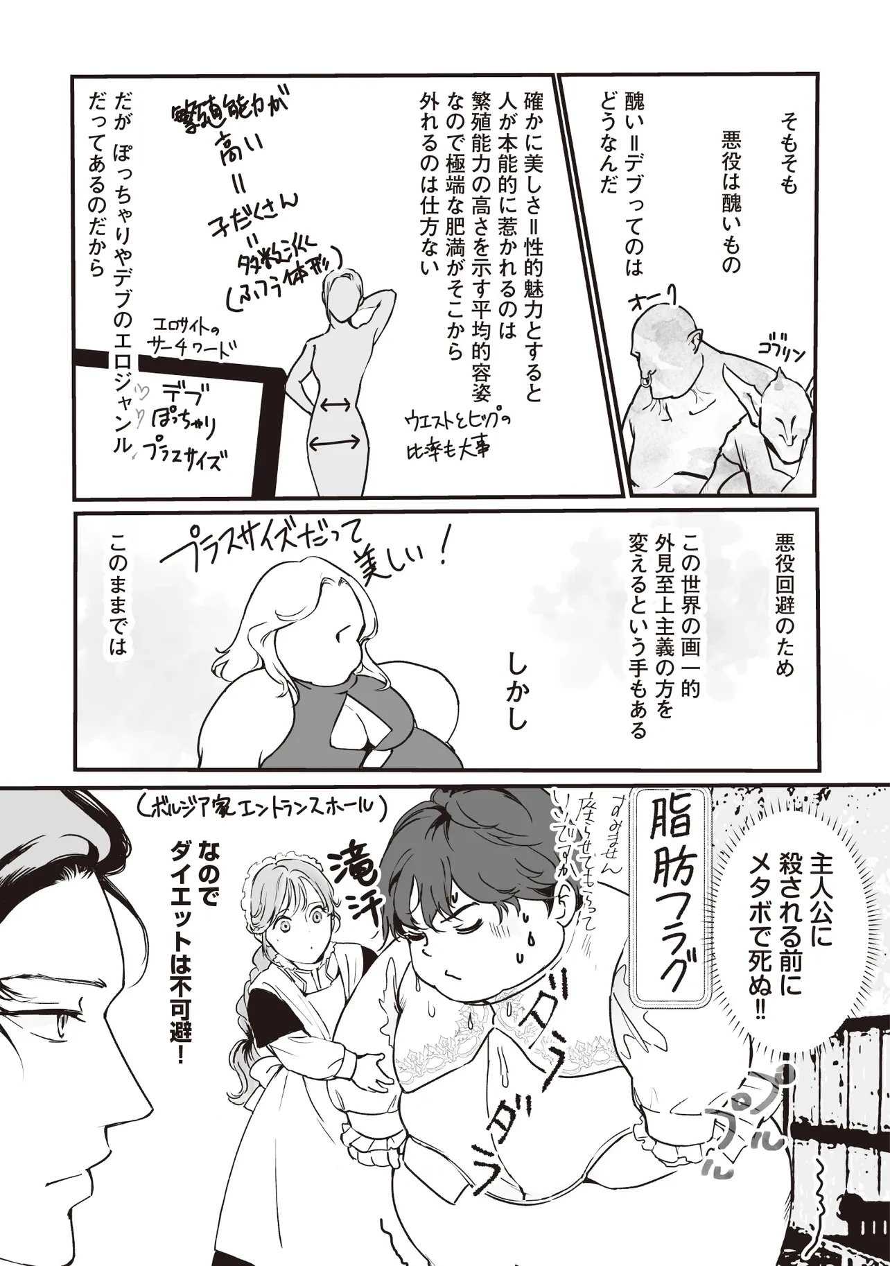 悪役がいっぱい出てくるエロゲのキモデブ悪役貴族に転生した。痩せて、破滅回避し悪役達による犯罪を未然に防いでスローライフを目指す 第3話 - 1