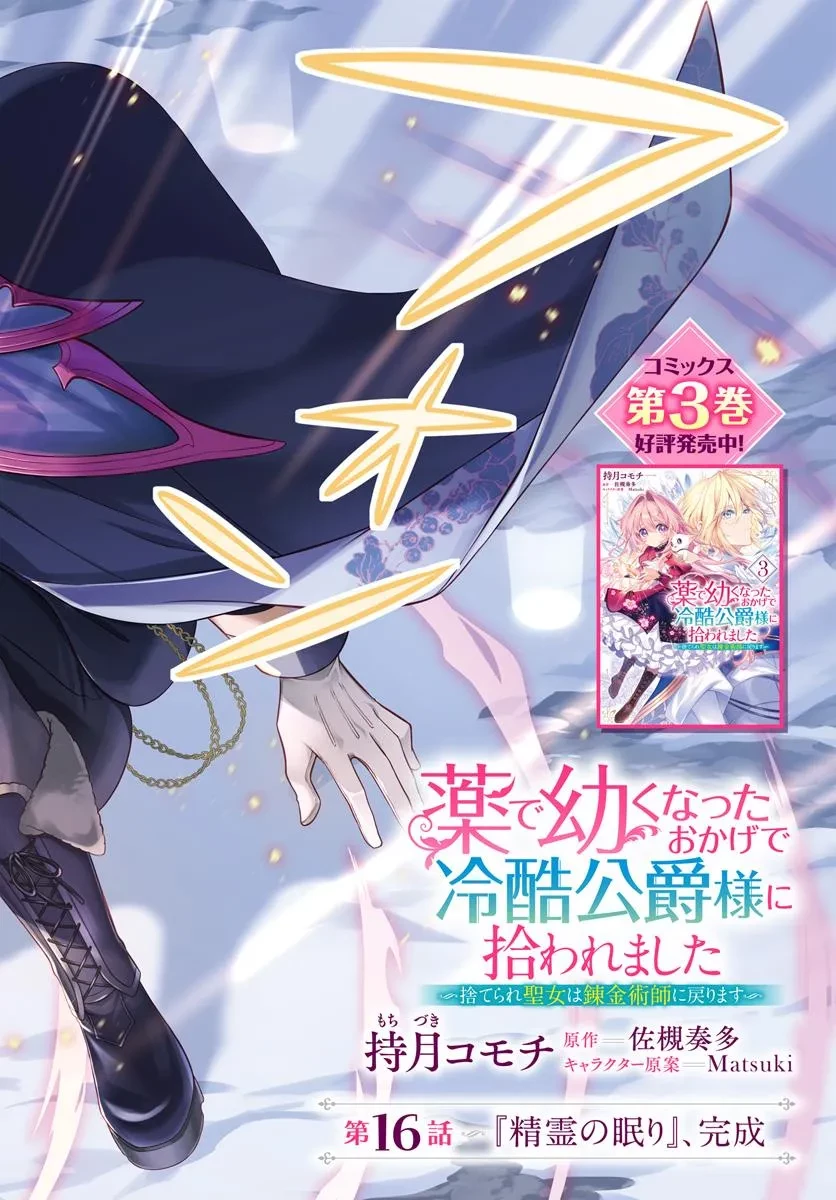 薬で幼くなったおかげで冷酷公爵様に拾われました―捨てられ聖女は錬金術師に戻ります― 第16話 - 2