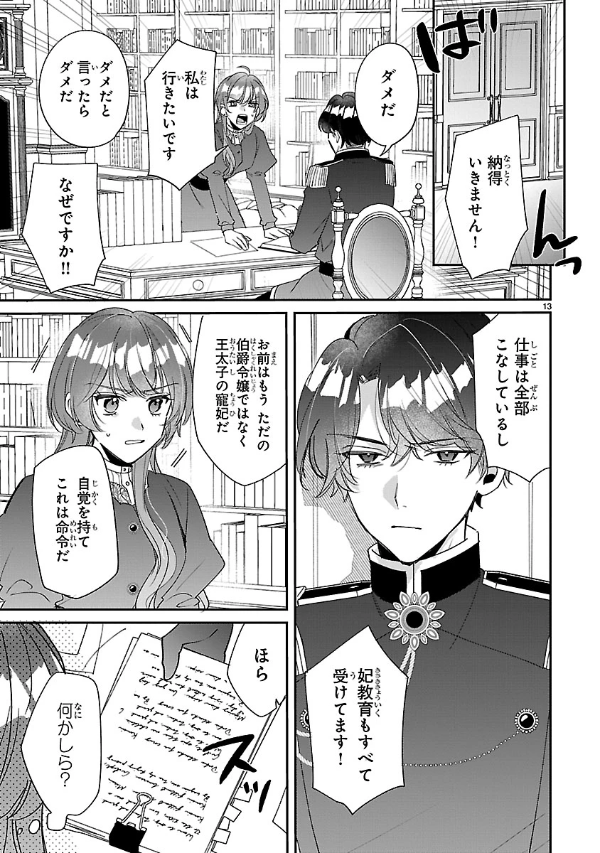 俺様王太子に拾われた崖っぷち令嬢、お飾り側妃になる…はずが溺愛されています!? 第10.1話 - 13