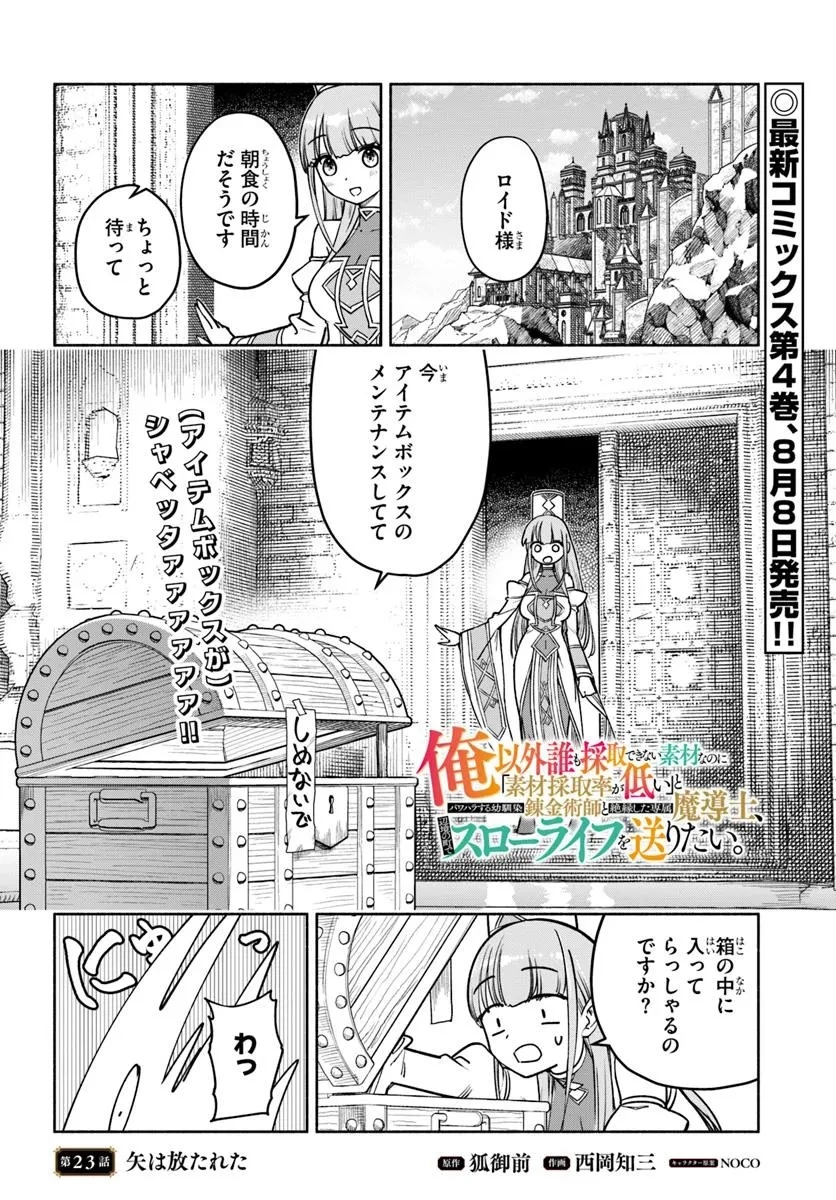 俺以外誰も採取できない素材なのに「素材採取率が低い」とパワハラする幼馴染錬金術師と絶縁した専属魔導士、辺境の町でスローライフを送りたい。 第23話 - 2