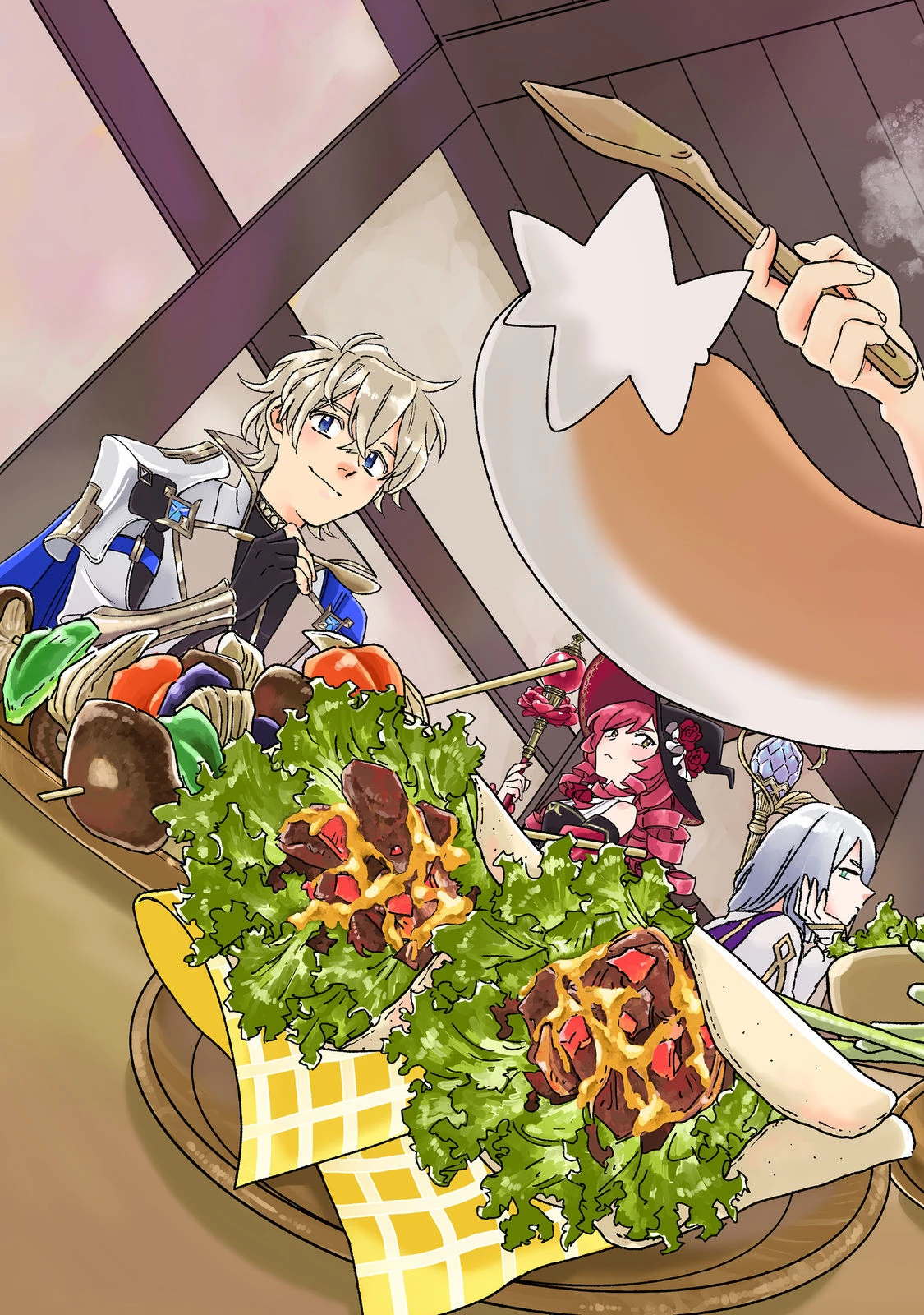 飯バフ食堂、盛況なり～「おっさんは邪魔だ!」と追放された付与術師、特技を生かして田舎で食堂を開くも英雄御用達となる～@COMIC 第1話 - 3