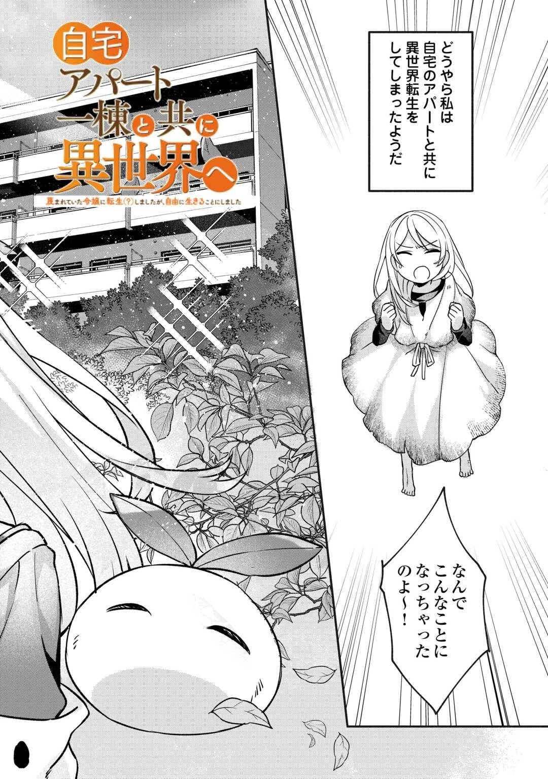 自宅アパート一棟と共に異世界へ ～蔑まれていた令嬢に転生(?)しましたが、自由に生きることにしました～ 第1話 - 2