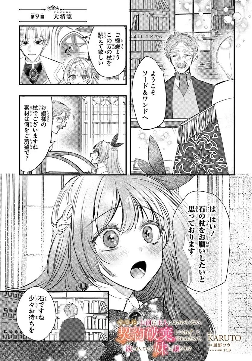 精霊に「お前は主人にふさわしくない、契約破棄してくれ!」と言われたので、欲しがっている妹に譲ります 第9話 - 1