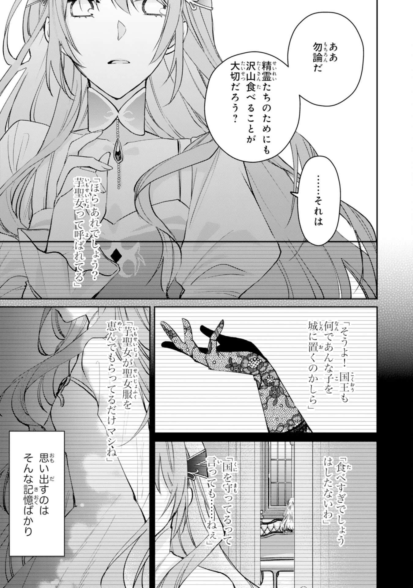 精霊に愛されすぎた腹ペコ聖女、追放されたけど隣国王太子に溺愛されて幸せいっぱいです 第6話 - 17