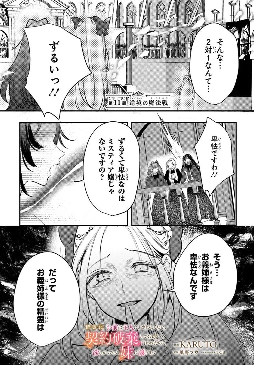 精霊に「お前は主人にふさわしくない、契約破棄してくれ!」と言われたので、欲しがっている妹に譲ります 第11話 - 1