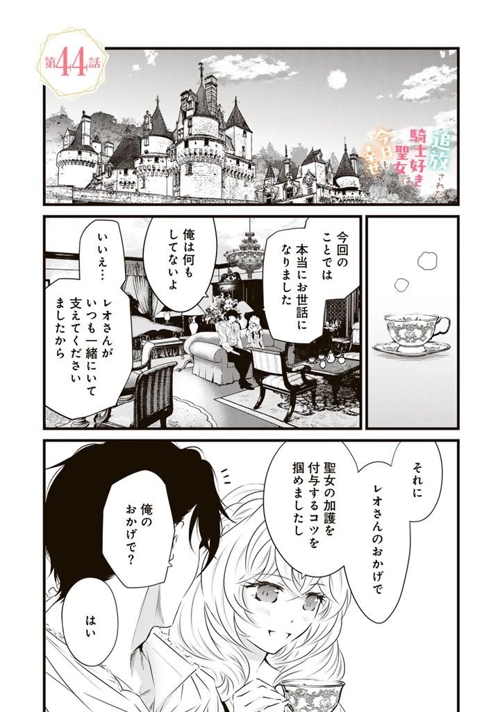 追放された騎士好き聖女は今日も幸せ 真の聖女らしい義妹をいじめたという罪で婚約破棄されたけど、憧れの騎士団の寮で働けることになりました！ 第44話 - 1