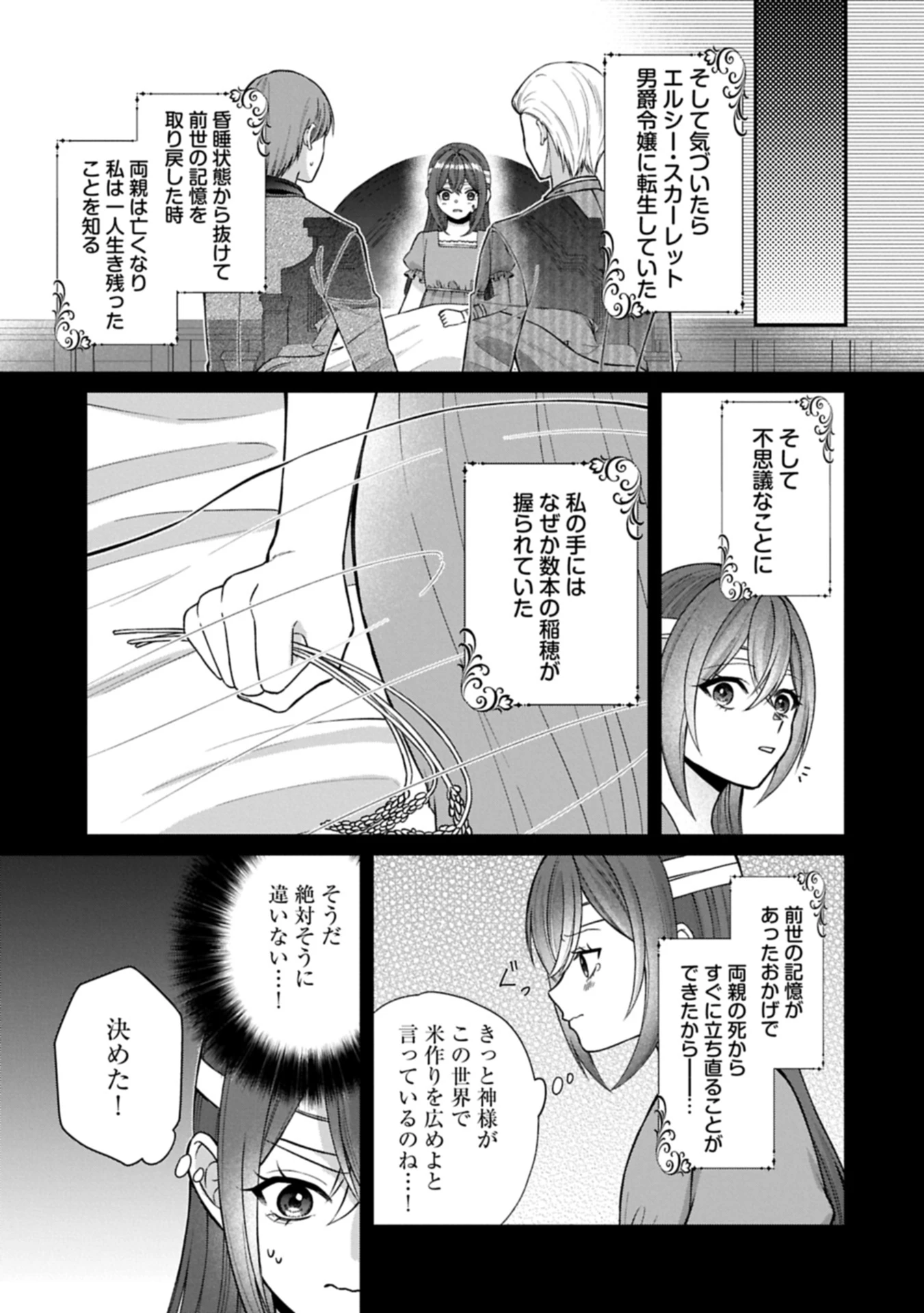 転生令嬢は米作りがしたい　～従妹の身代わりに醜い辺境伯に嫁がされましたが、とても幸せに暮らしています～ 第1話 - 7