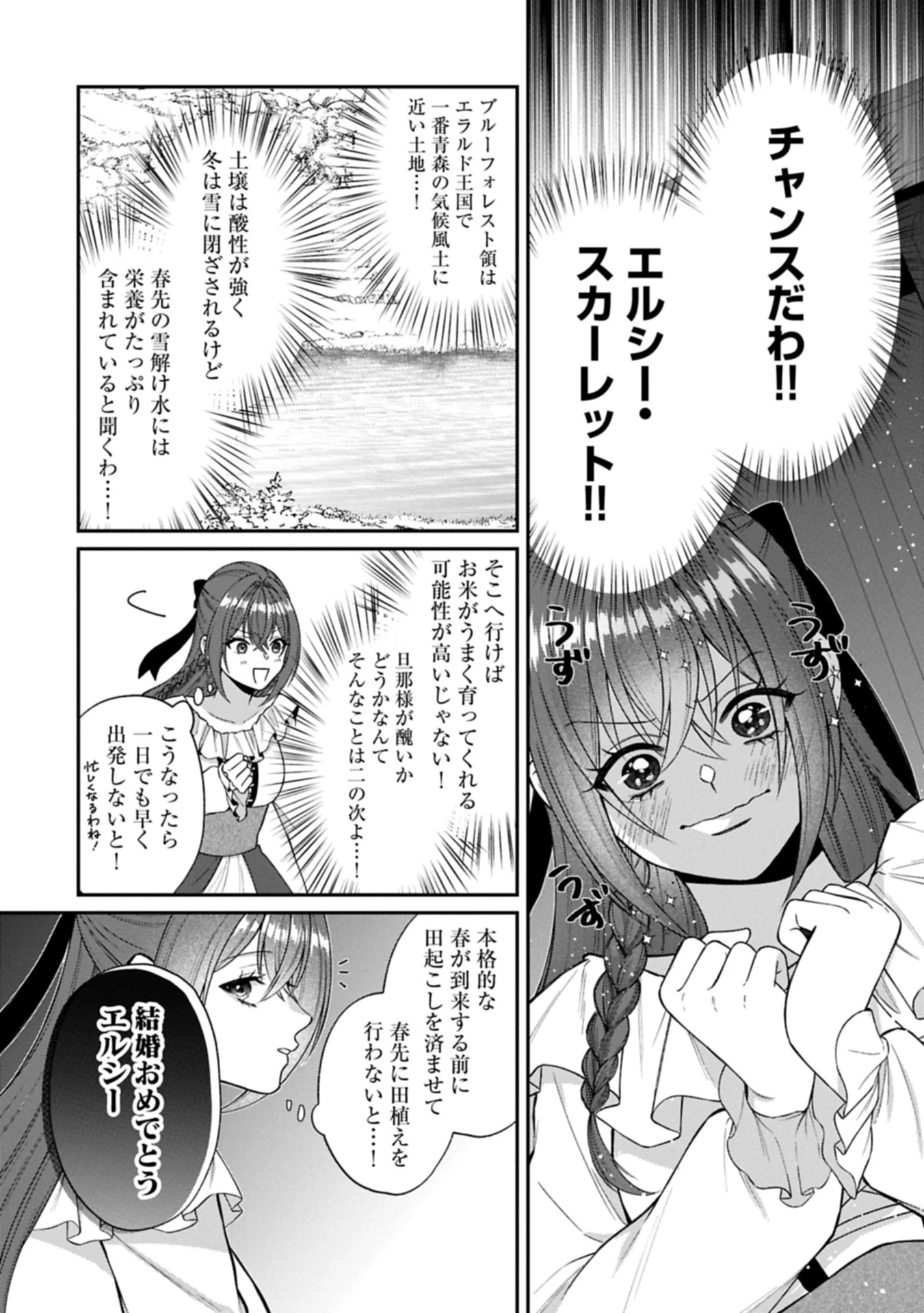 転生令嬢は米作りがしたい　～従妹の身代わりに醜い辺境伯に嫁がされましたが、とても幸せに暮らしています～ 第1話 - 18