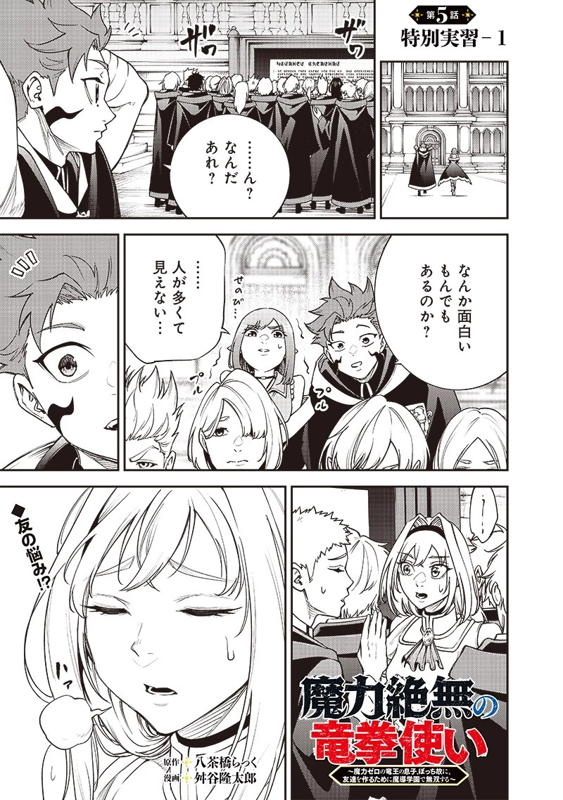 魔力絶無の竜拳使い～魔力ゼロの竜王の息子、ぼっち故に、友達を作るために魔導学園で無双する～ 第5話 - 1