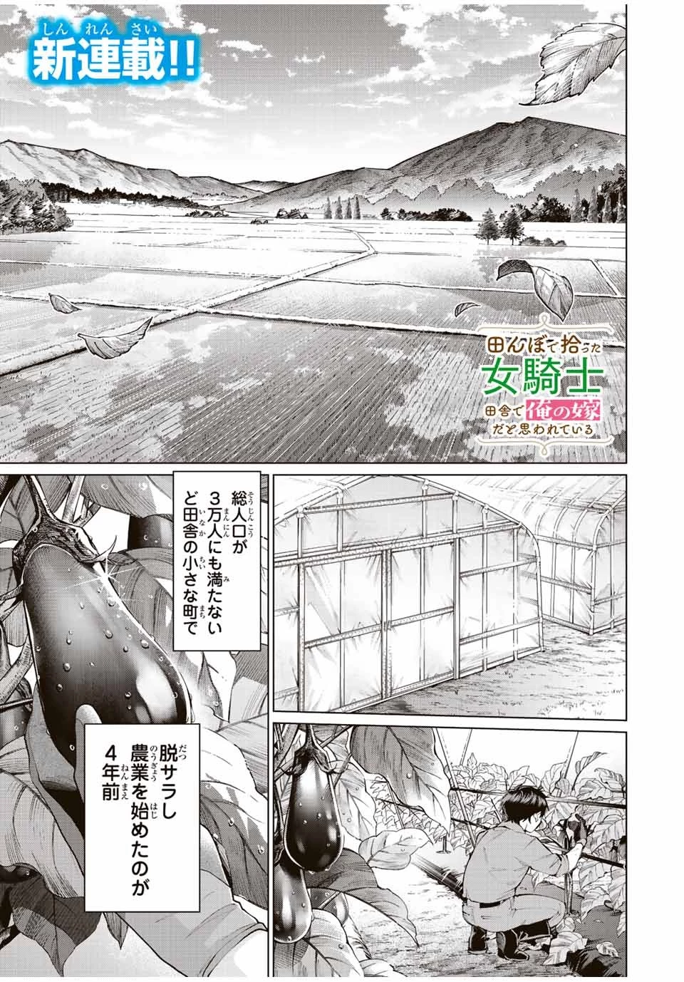 田んぼで拾った女騎士、田舎で俺の嫁だと思われている 第1話 - 1