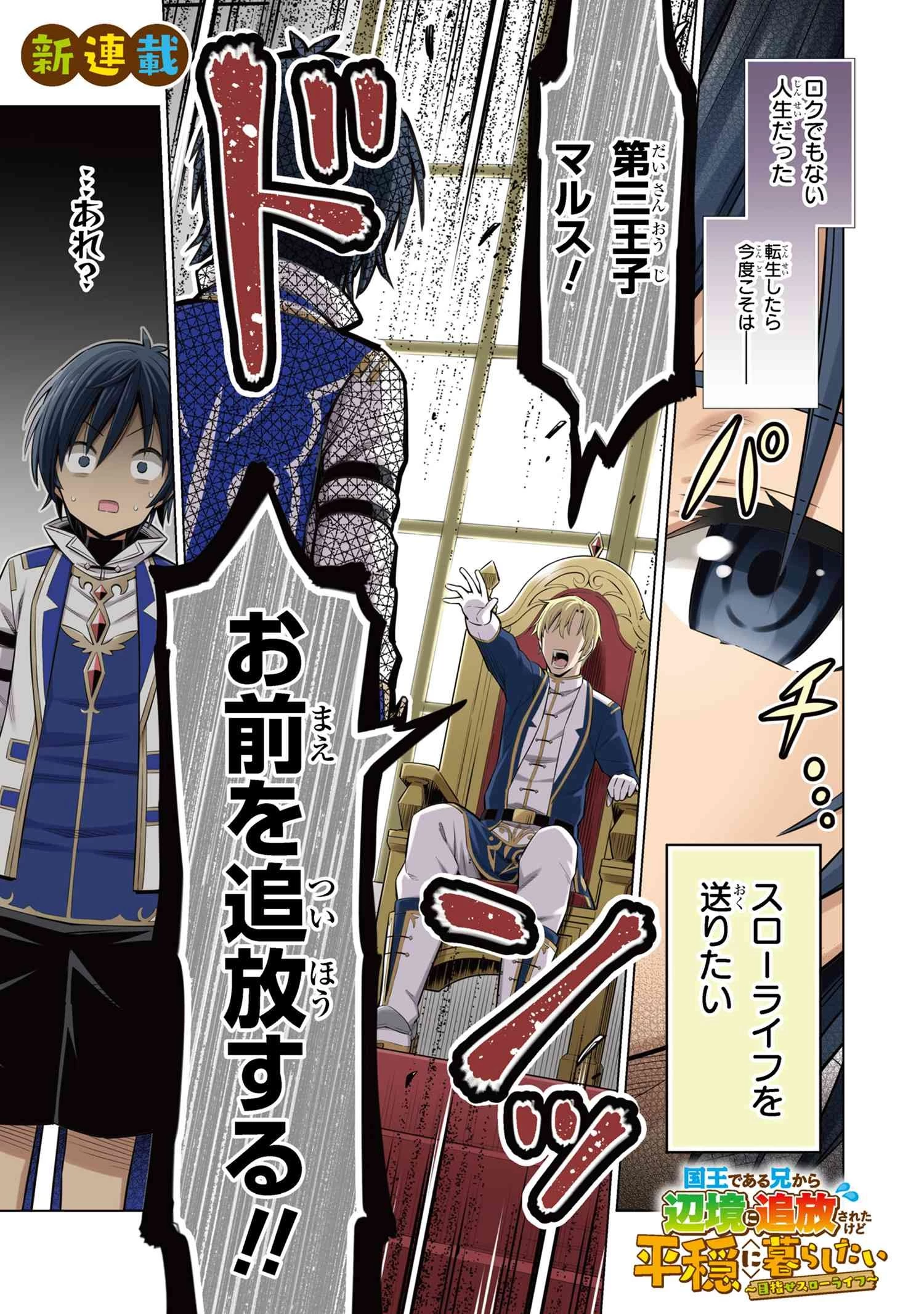 国王である兄から辺境に追放されたけど平穏に暮らしたい ～目指せスローライフ～ 第1話 - 1